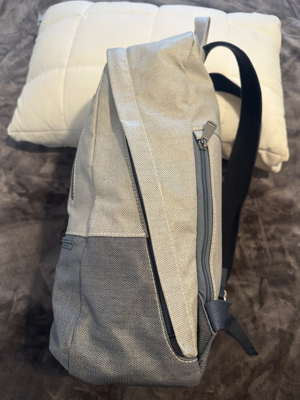 Skagen Two-Tone Gray Canvas Backpack - Picture 2 of 9